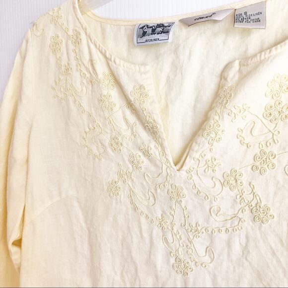 Edward Irish Linen Swirly Embroidered Blouse - Picture 9 of 11